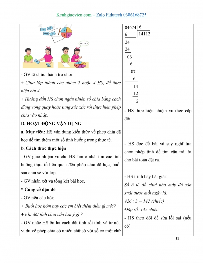 Giáo án và PPT Toán 3 cánh diều bài Chia cho số có một chữ số trong phạm vi 100 000 (tiếp theo) (1)