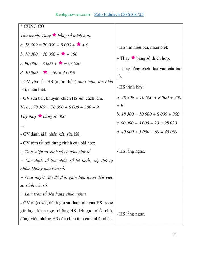 Giáo án và PPT Toán 3 chân trời bài So sánh các số có năm chữ số