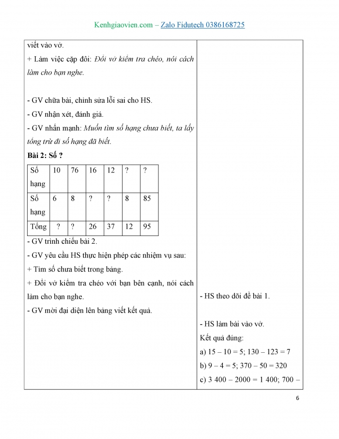 Giáo án và PPT Toán 3 cánh diều bài Tìm thành phần chưa biết của phép tính