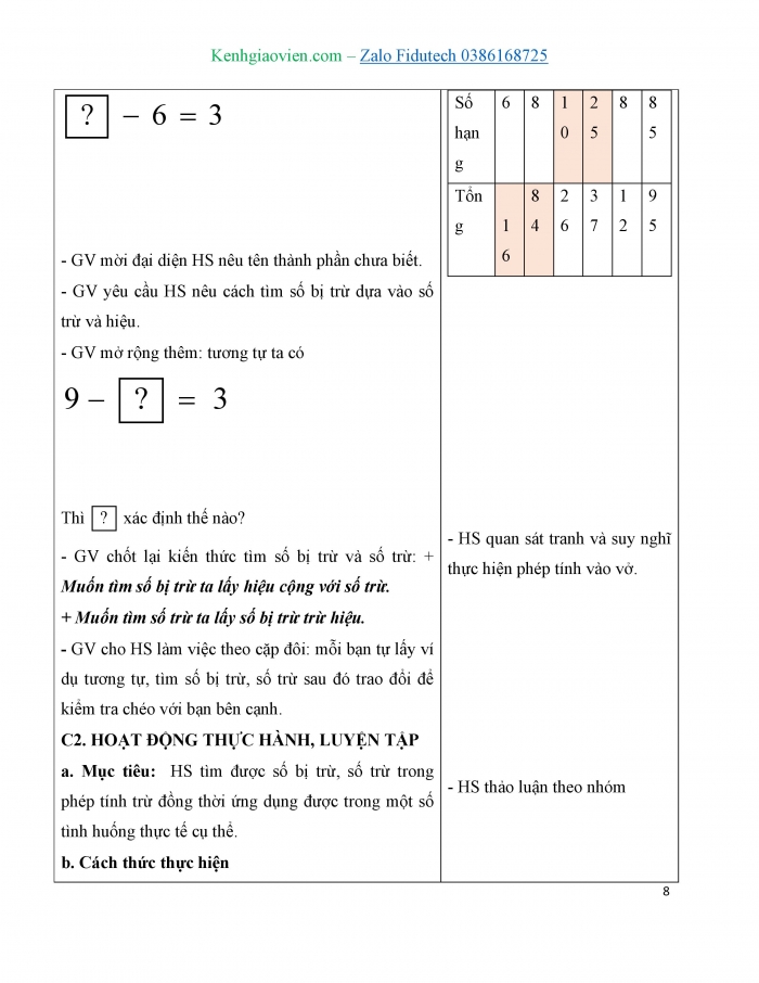 Giáo án và PPT Toán 3 cánh diều bài Tìm thành phần chưa biết của phép tính