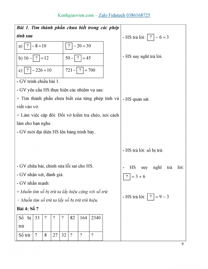 Giáo án và PPT Toán 3 cánh diều bài Tìm thành phần chưa biết của phép tính