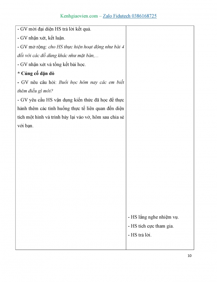 Giáo án và PPT Toán 3 cánh diều bài Diện tích một hình