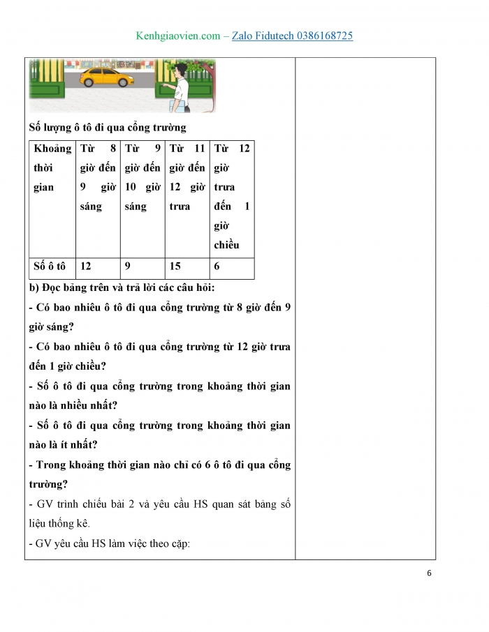 Giáo án và PPT Toán 3 cánh diều bài Bảng số liệu thống kê