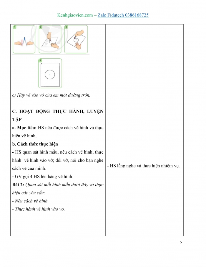 Giáo án và PPT Toán 3 cánh diều bài Vẽ trang trí hình tròn