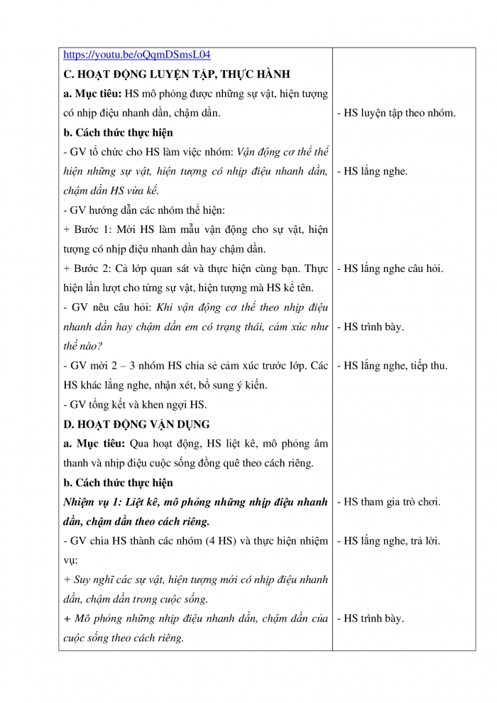 Giáo án và PPT Âm nhạc 5 chân trời Tiết 1: Khám phá nhịp điệu nhanh dần, chậm dần. Hát Những bông hoa những bài ca