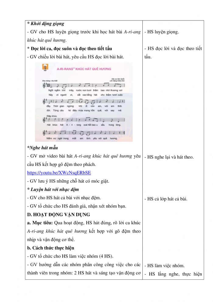 Giáo án và PPT Âm nhạc 5 chân trời Tiết 2: Ôn tập hát A-ri-ang khúc hát quê hương. Đọc nhạc Bài đọc nhạc số 2