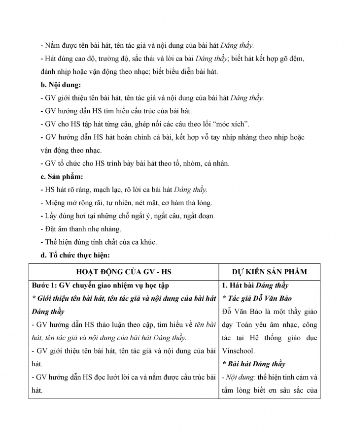 Giáo án và PPT Âm nhạc 9 cánh diều Bài 5 Tiết 1: Hát bài Dáng thầy, Sơ lược về dịch giọng, Trải nghiệm và khám phá Dịch giọng một nét nhạc