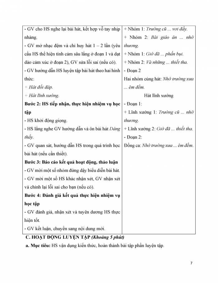 Giáo án và PPT Âm nhạc 9 cánh diều Bài 5 Tiết 2: Kèn cor và kèn trombone, Ôn tập bài hát Dáng thầy