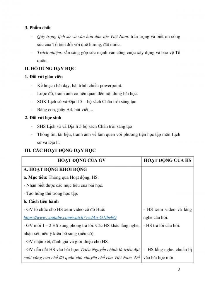 Giáo án và PPT Lịch sử và Địa lí 5 chân trời Bài 12: Triều Nguyễn