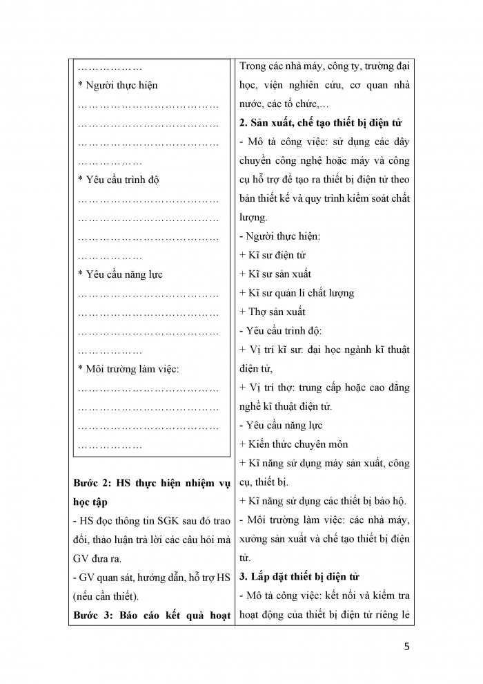 Giáo án và PPT công nghệ 12 điện - điện tử Kết nối bài 14: Ngành nghề và dịch vụ trong lĩnh vực kĩ thuật điện tử