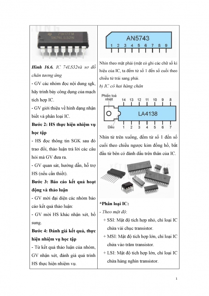 Giáo án và PPT công nghệ 12 điện - điện tử Kết nối bài 16: Diode, transistor và mạch tích hợp IC