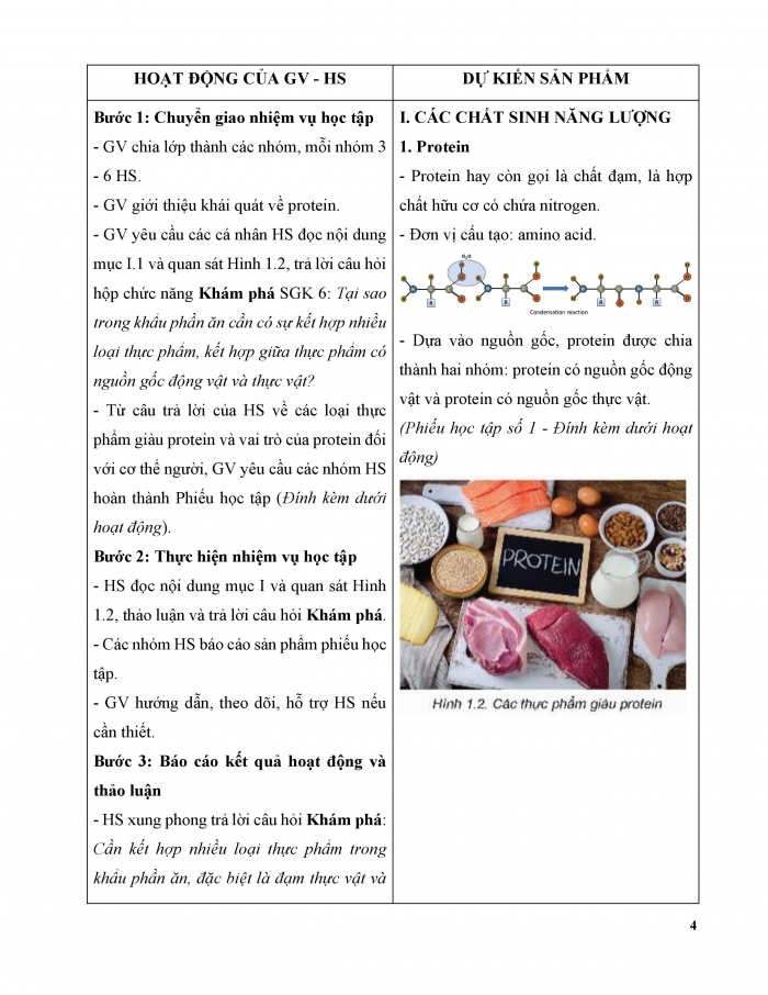 Giáo án và PPT Công nghệ 9 Chế biến thực phẩm Kết nối Bài 1: Thành phần dinh dưỡng trong thực phẩm