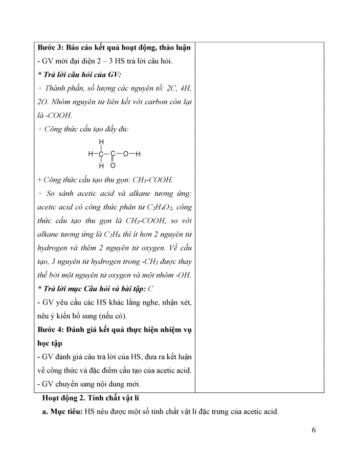 Giáo án và PPT KHTN 9 kết nối bài 27: Acetic acid