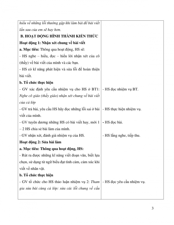 Giáo án và PPT Tiếng Việt 5 cánh diều Bài 7: Trả bài viết đoạn văn thể hiện tình cảm, cảm xúc