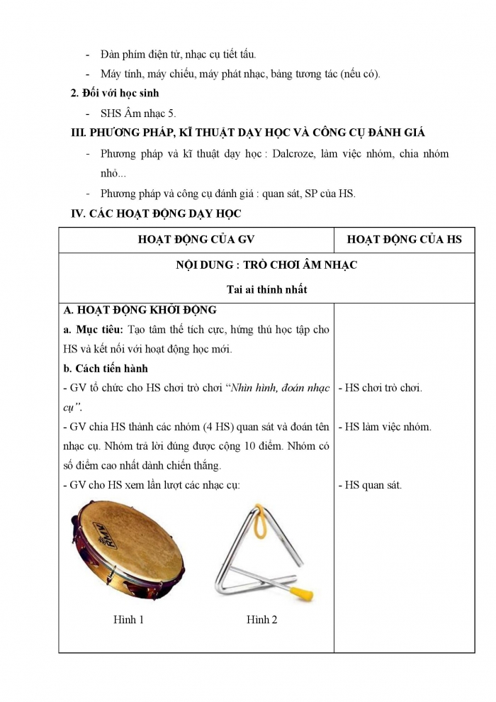 Giáo án và PPT Âm nhạc 5 chân trời Tiết 4: Trò chơi âm nhạc. Ai thính tai nhất. Nhà ga âm nhạc