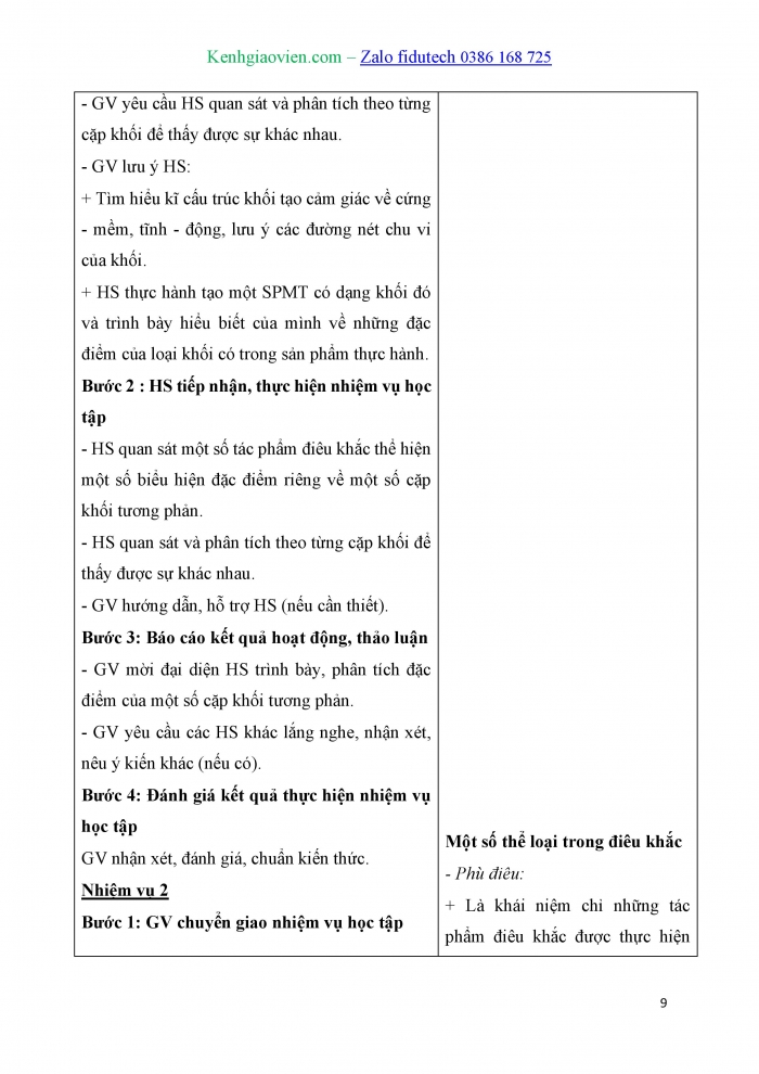 Giáo án và PPT Mĩ thuật 10 Điêu khắc Kết nối Bài 1: Khái quát về nghệ thuật điêu khắc