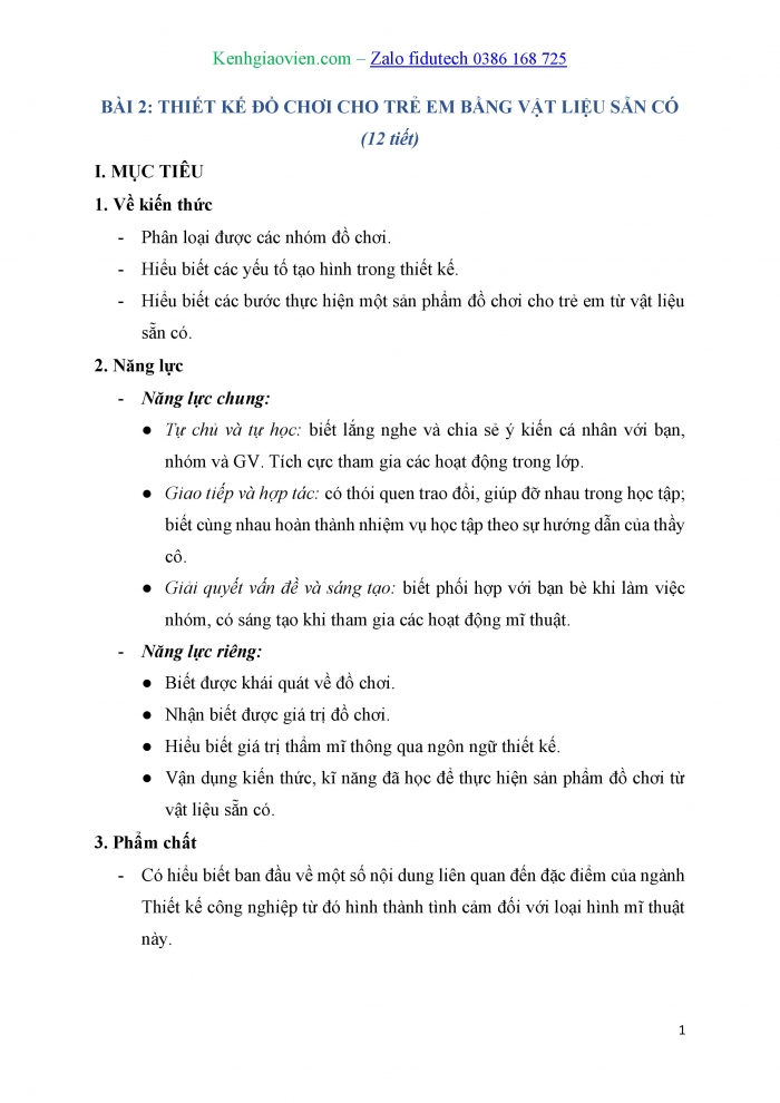 Giáo án và PPT Mĩ thuật 10 Thiết kế công nghiệp Kết nối Bài 2: Thiết kế đồ chơi cho trẻ em bằng vật liệu sẵn có