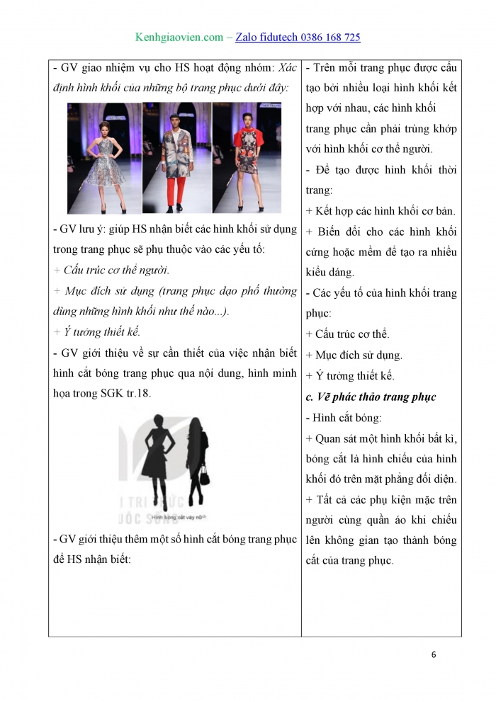 Giáo án và PPT Mĩ thuật 10 Thiết kế thời trang Kết nối Bài 2: Thiết kế mẫu thời trang đơn giản