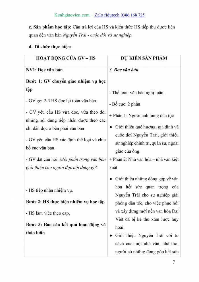 Giáo án và PPT Ngữ văn 10 cánh diều Bài 5: Nguyễn Trãi – Cuộc đời và sự nghiệp