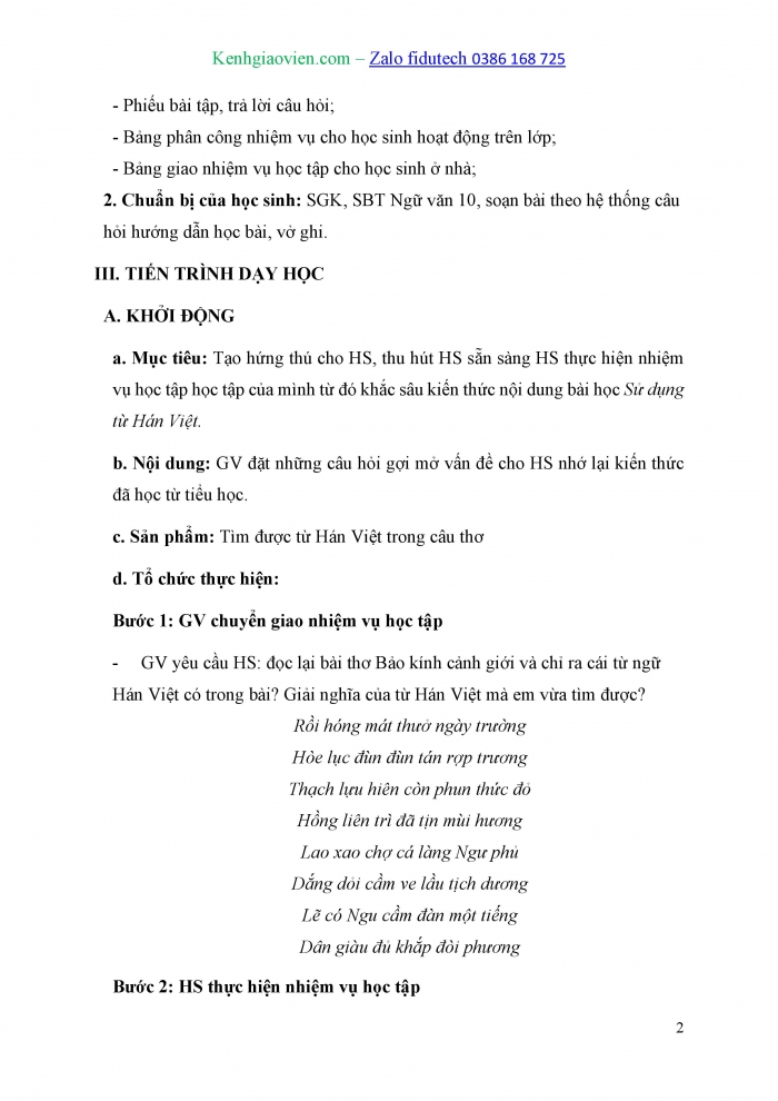 Giáo án và PPT Ngữ văn 10 kết nối Bài 6: Sử dụng từ Hán Việt (tiếp theo)