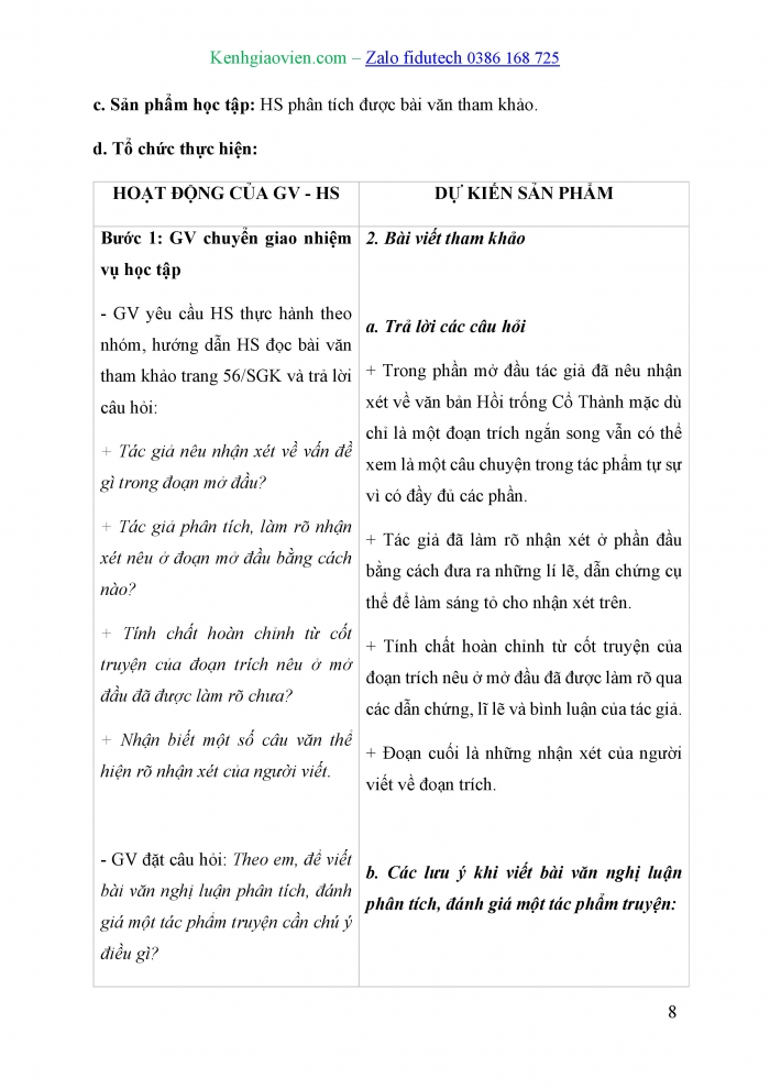 Giáo án và PPT Ngữ văn 10 cánh diều Bài 6: Viết bài văn nghị luận phân tích, đánh giá một tác phẩm truyện