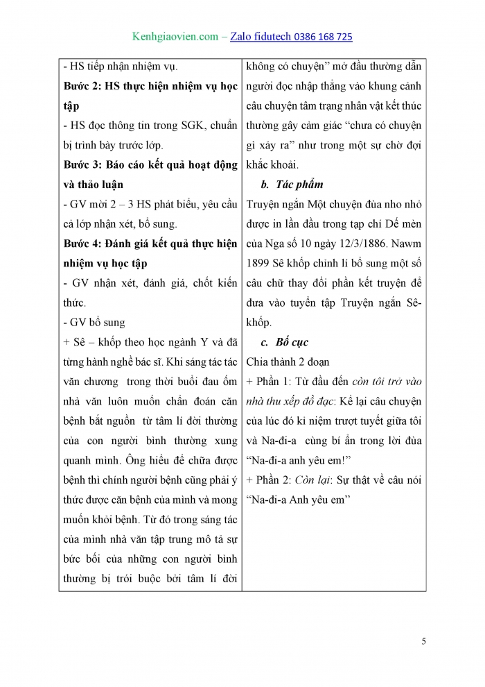 Giáo án và PPT Ngữ văn 10 kết nối Bài 7: Một chuyện đùa nho nhỏ (An-tôn Sê-khốp - Anton Chekhov)