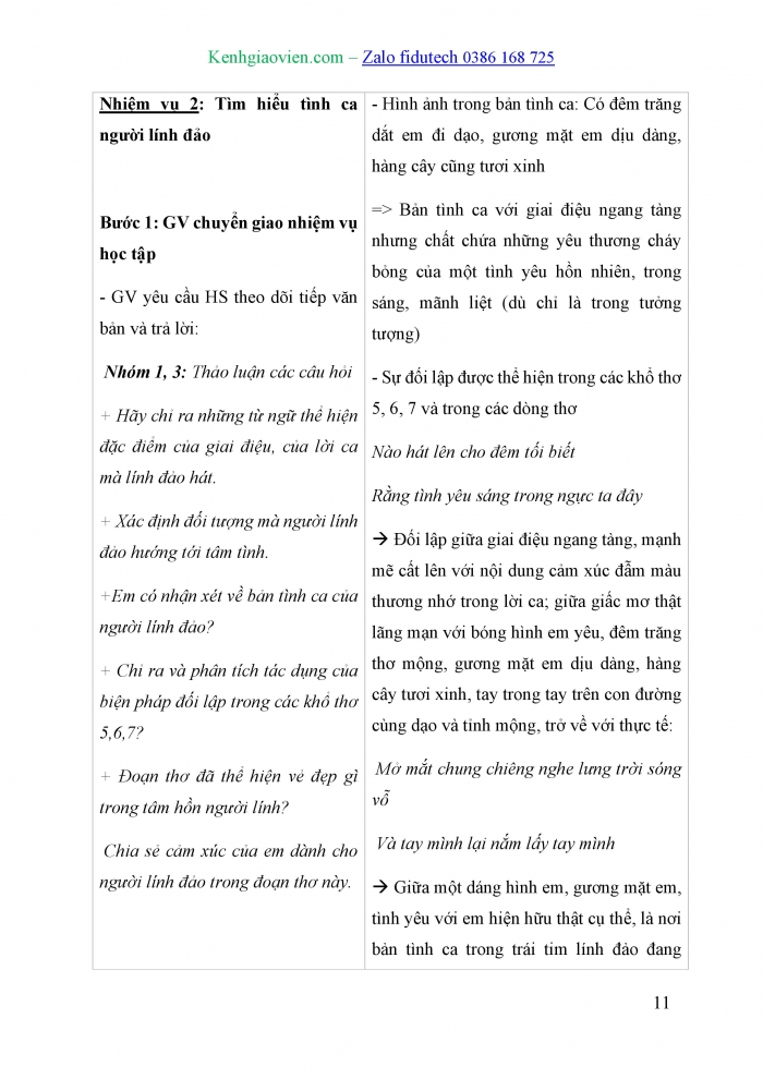 Giáo án và PPT Ngữ văn 10 cánh diều Bài 7: Lính đảo hát tình ca trên đảo (Trần Đăng Khoa)