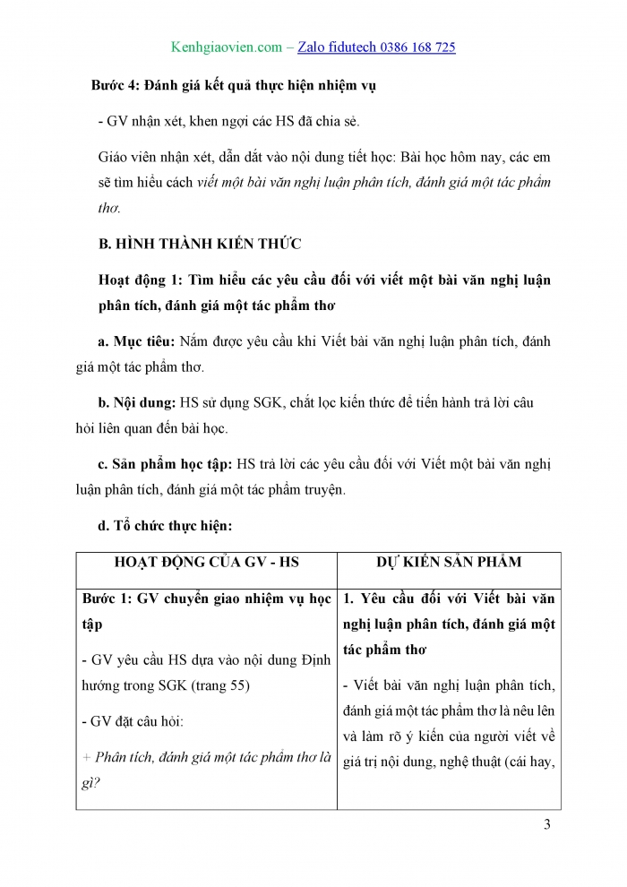 Giáo án và PPT Ngữ văn 10 cánh diều Bài 7: Viết bài văn nghị luận phân tích, đánh giá một tác phẩm thơ