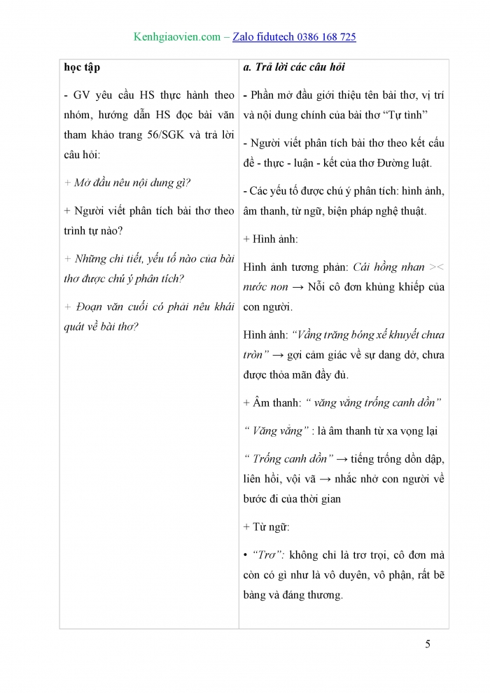 Giáo án và PPT Ngữ văn 10 cánh diều Bài 7: Viết bài văn nghị luận phân tích, đánh giá một tác phẩm thơ