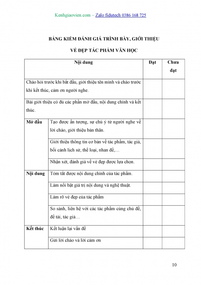 Giáo án và PPT Ngữ văn 10 cánh diều Bài 8: Giới thiệu, đánh giá vẻ đẹp của tác phẩm văn học