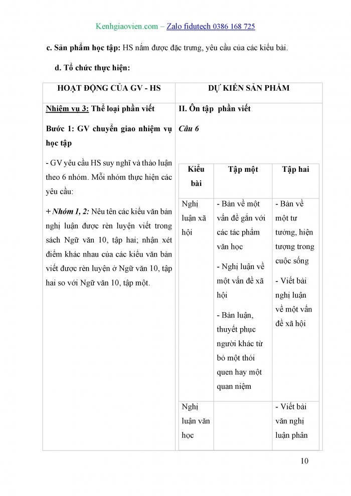 Giáo án và PPT Ngữ văn 10 cánh diều Ôn tập và tự đánh giá cuối học kì II