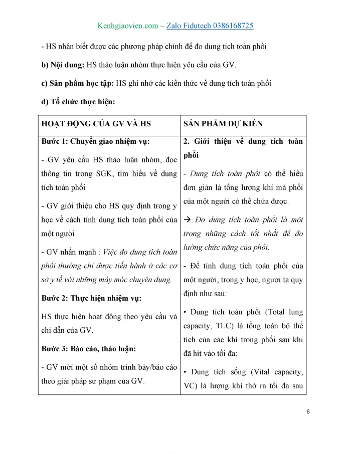 Giáo án và PPT Toán 7 cánh diều Thực hành trải nghiệm Chủ đề 3: Dung tích phổi