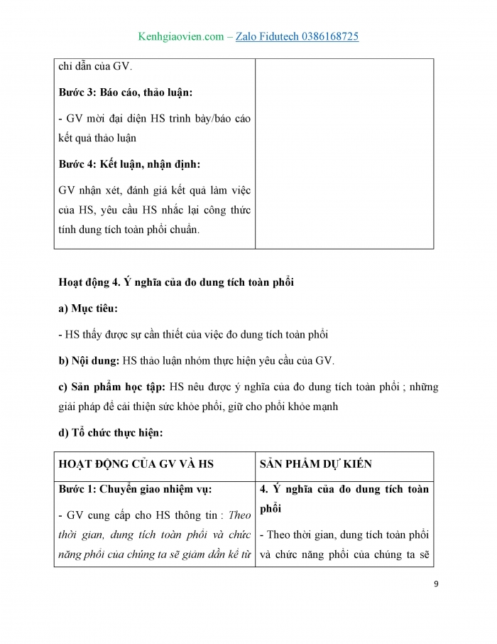 Giáo án và PPT Toán 7 cánh diều Thực hành trải nghiệm Chủ đề 3: Dung tích phổi