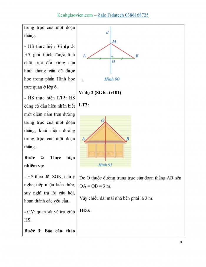 Giáo án và PPT Toán 7 cánh diều Bài 9: Đường trung trực của một đoạn thẳng