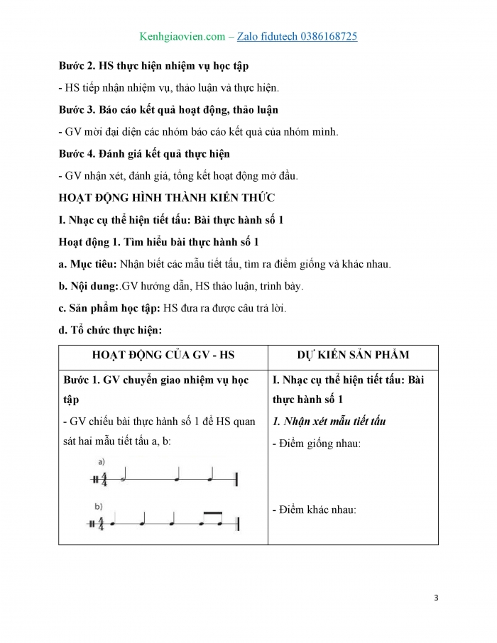 Giáo án và PPT Âm nhạc 7 chân trời Tiết 2: Nhạc cụ thể hiện tiết tấu, Nhạc cụ Sáo recorder Luyện tập thổi nốt Mi