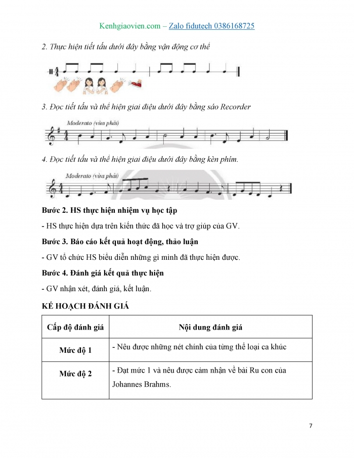 Giáo án và PPT Âm nhạc 7 chân trời Tiết 4: Thường thức Một số thể loại ca khúc, Nghe nhạc Ru con (Lullaby)