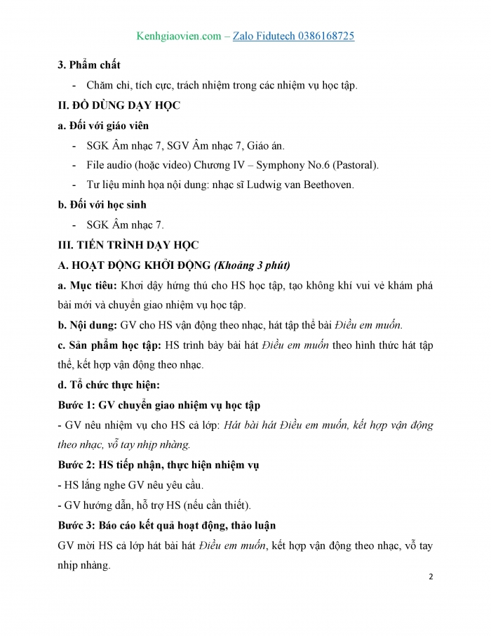 Giáo án và PPT Âm nhạc 7 cánh diều Tiết 2: Nghe Chương IV – Symphony No.6 (Pastoral), Nhạc sĩ Ludwig van Beethoven, Ôn Điều em muốn, Thể hiện tiết tấu ...