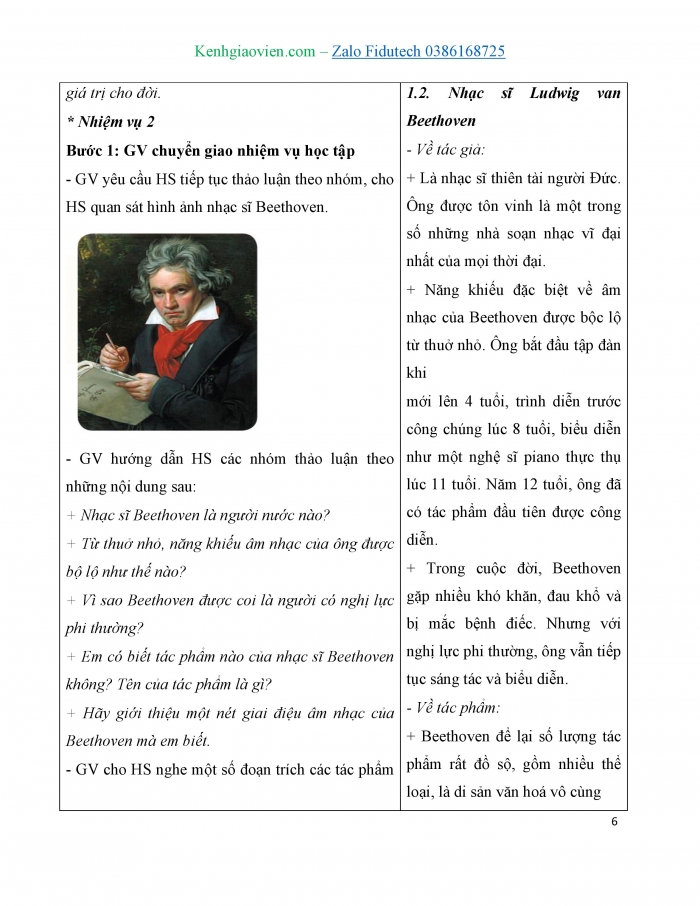 Giáo án và PPT Âm nhạc 7 cánh diều Tiết 2: Nghe Chương IV – Symphony No.6 (Pastoral), Nhạc sĩ Ludwig van Beethoven, Ôn Điều em muốn, Thể hiện tiết tấu ...