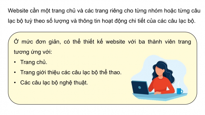 Giáo án điện tử Tin học ứng dụng 12 kết nối Bài 18: Thực hành tổng hợp thiết kế trang web