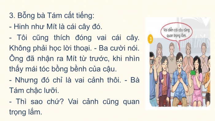 Giáo án điện tử Tiếng Việt 2 chân trời Ôn tập giữa học kì I - Ôn tập 3 (Tiết 2) Vai diễn của Mít