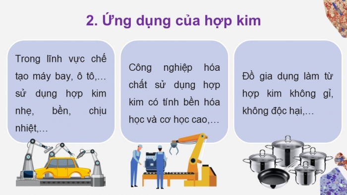 Giáo án điện tử Hoá học 12 kết nối Bài 21: Hợp kim