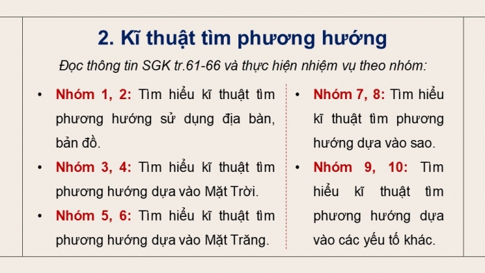 Giáo án điện tử Quốc phòng an ninh 12 kết nối Bài 7: Tìm và giữ phương hướng