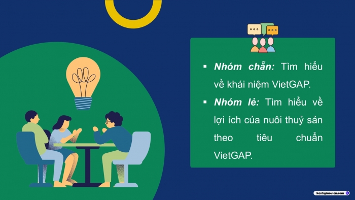 Giáo án điện tử Công nghệ 12 Lâm nghiệp Thủy sản Cánh diều Bài 19: Quy trình nuôi thủy sản theo tiêu chuẩn VietGAP