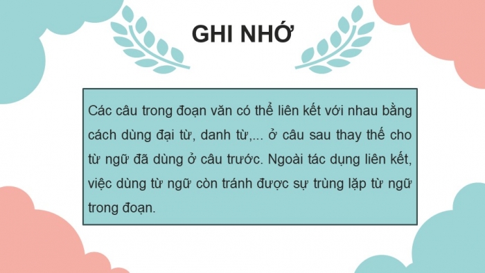 Giáo án điện tử Tiếng Việt 5 kết nối Bài 13: Liên kết câu bằng từ ngữ thay thế