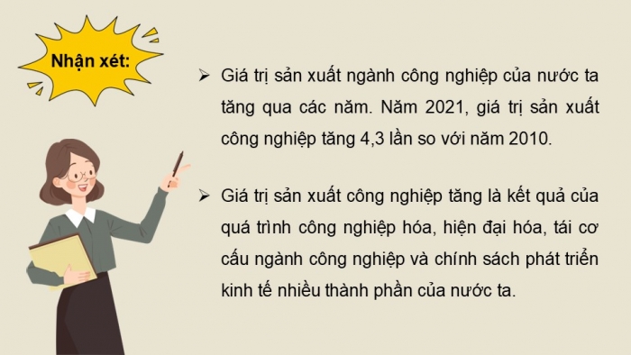 Giáo án điện tử Địa lí 12 kết nối Bài 18: Thực hành Vẽ biểu đồ, nhận xét và giải thích tình hình phát triển ngành công nghiệp