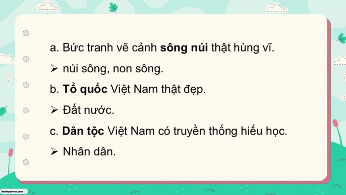 Giáo án điện tử Tiếng Việt 5 chân trời Bài 8: Mở rộng vốn từ Đất nước