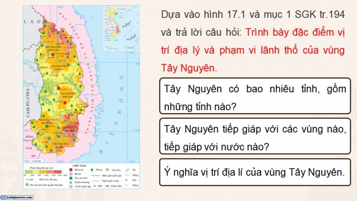 Giáo án điện tử Địa lí 9 chân trời Bài 17: Vùng Tây Nguyên