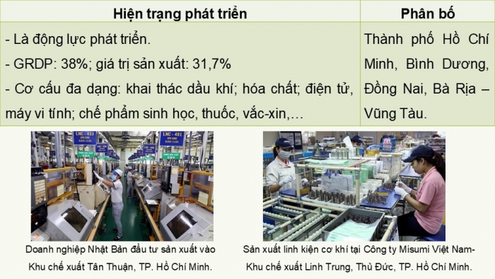 Giáo án điện tử Địa lí 9 chân trời Bài 19: Vùng Đông Nam Bộ (P2)