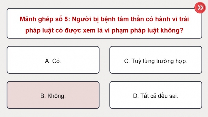 Giáo án điện tử Công dân 9 chân trời Bài 9: Vi phạm pháp luật và trách nhiệm pháp lí (P2)