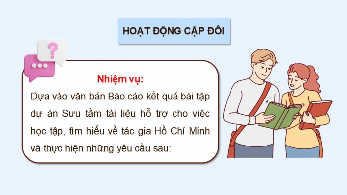 Giáo án điện tử Ngữ văn 12 kết nối Bài 6: Viết báo cáo kết quả của bài tập dự án